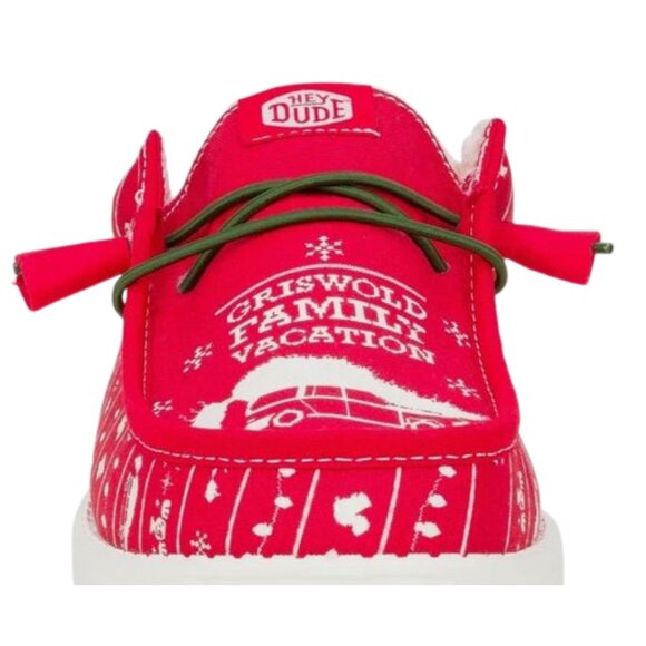 Hey Dude Christmas Vacation Wally Slip Shoes Red/Green Men's Size 9 **RARE* - Picture 2 of 6
